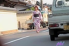 Public sharking of a gorgeous Japanese woman in a kimono